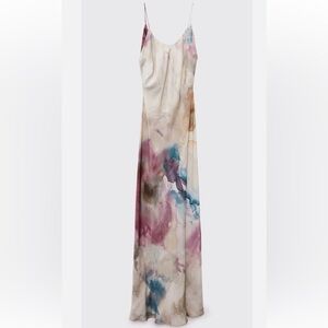 NWT ZARA WOMEN'S LONG SLIP DRESS LIMITED EDITION MULTICOLORED SIZE S